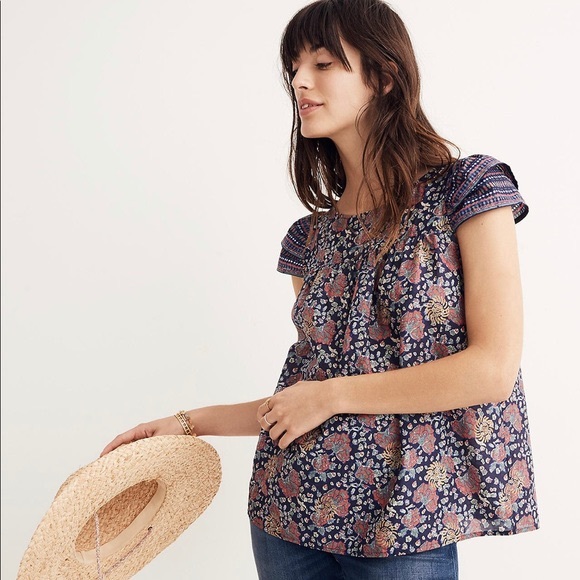 Madewell Tops - Madewell Story Top in Fan Floral Mix Size 6